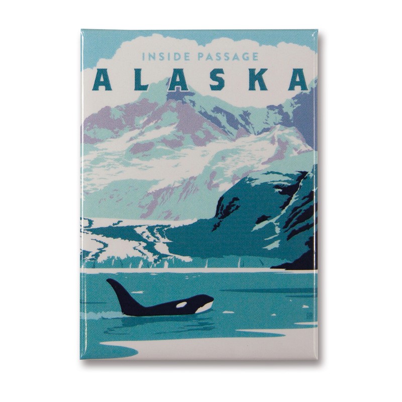 Alaska Inside Passage Orca Magnet | Alaska themed magnets