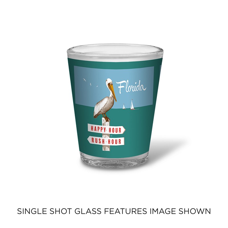 FL Rush Hour & Happy Hour Shot Glass | Pelican Shot Glass