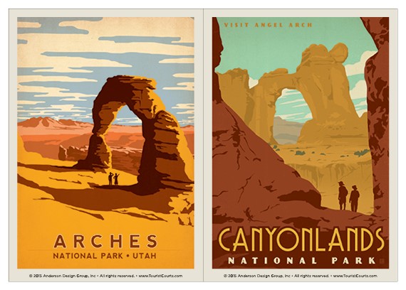 Arches NP Delicate Arch & Canyonlands NP Angel Arch Magnet Set| Vinyl Magnet