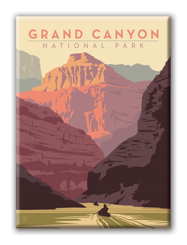 Grand Canyon Kayak Metal Magnet| American Made Magnet