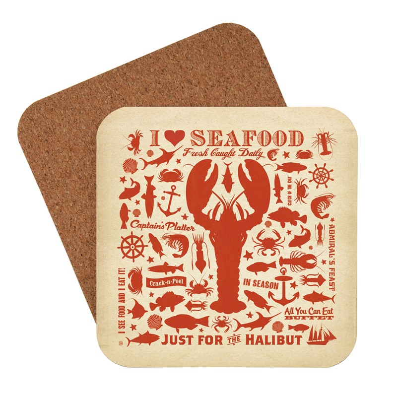 Lobster Pattern Print Coaster | American made coaster