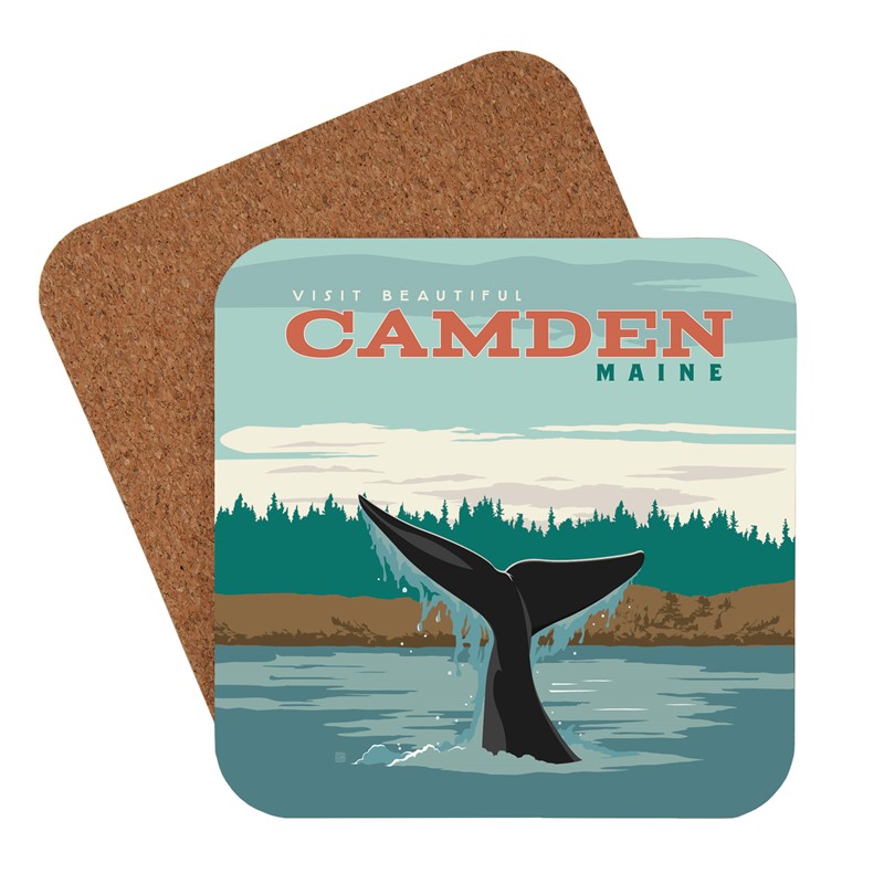 ME Whale Tail Camden Coaster | American made coaster