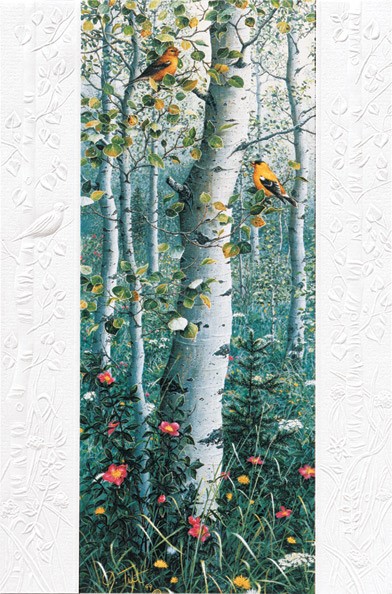 Goldfinch Aspens | Songbird anniversary greeting cards