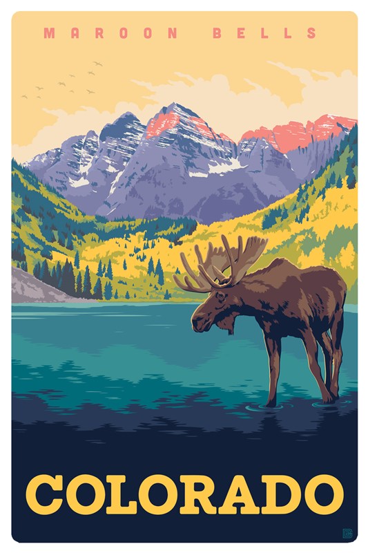 CO Maroon Bells Magnetic PC | themed magnet postcard