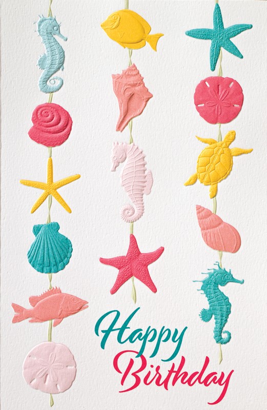 Coastal Garland | Coastal embossed greeting cards