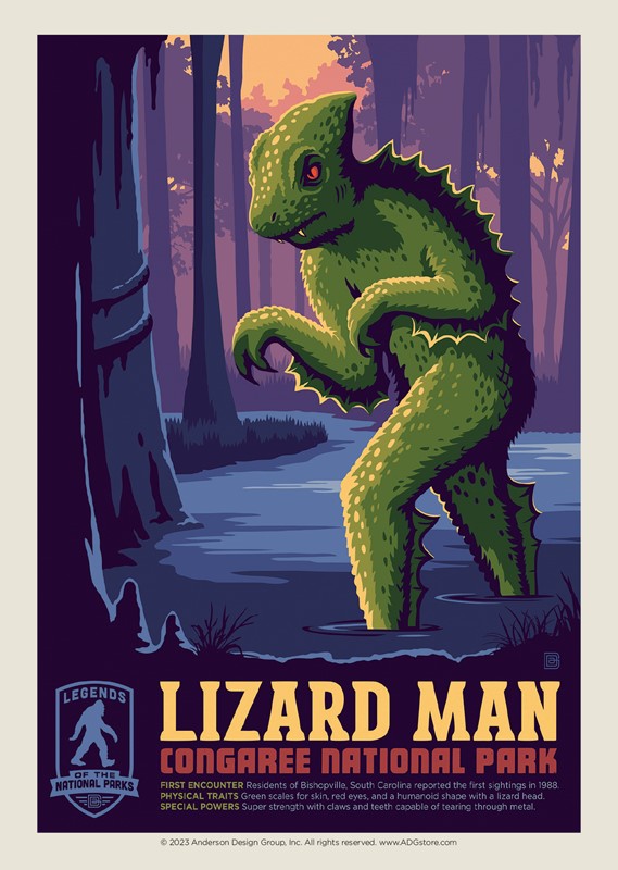 Congaree's Lizard Man Postcard | USA Made