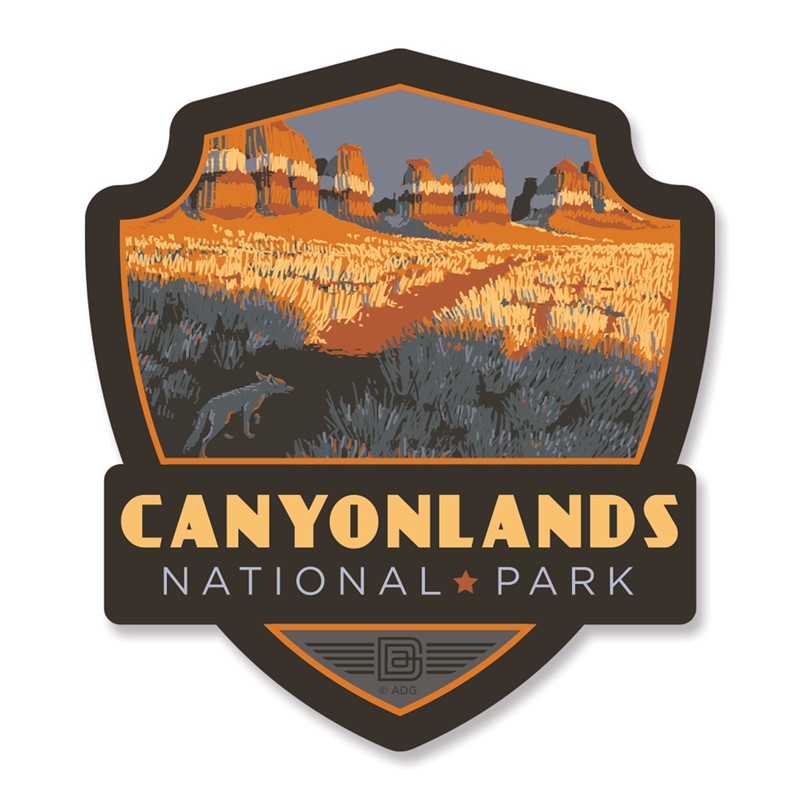 Canyonlands NP Coyote Emblem Wood Magnet | American Made