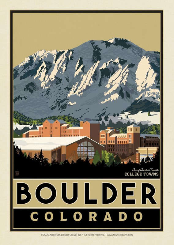 American College Towns: Bouler CO Postcard | USA Made