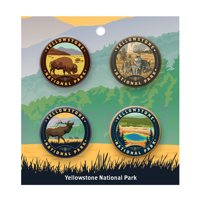Yellowstone NP Button PK of 4 | Made in America