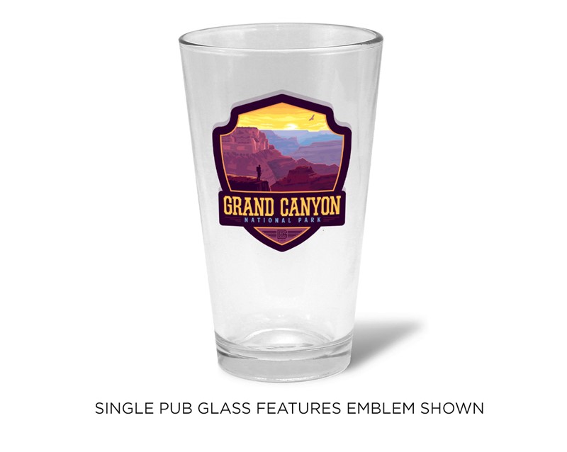Grand Canyon National Park Sunset Splendor l Emblem Pub Glass