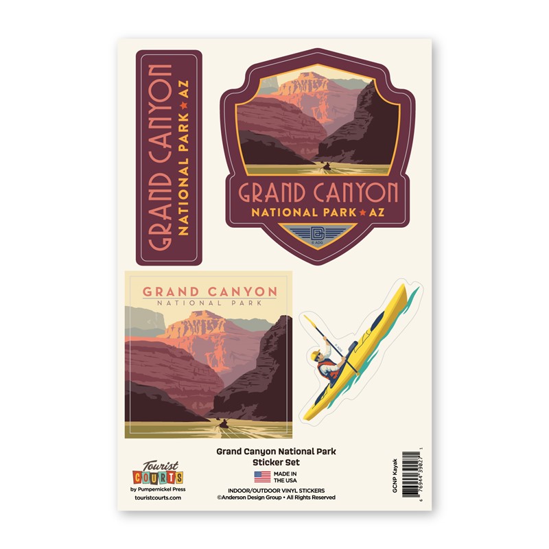 Grand Canyon National Park Kayak Sticker Set | Made in America