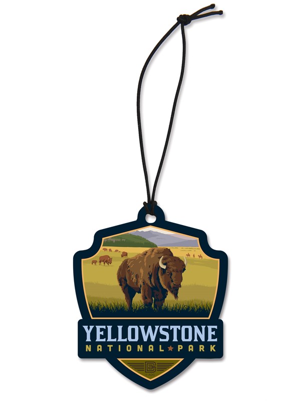 Yellowstone NP Bison Emblem Wood Ornament | American Made