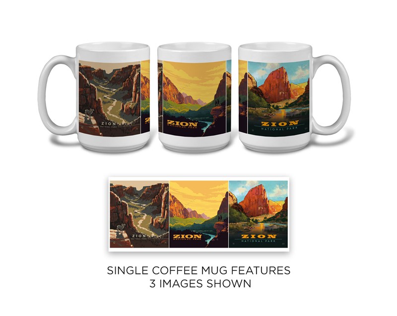 Zion NP Tripe Scene Mug | National Parks themed mugs
