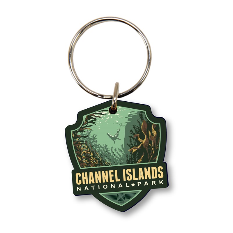 Channel Islands NP Sea Lion Emblem Wood Key Ring | American Made
