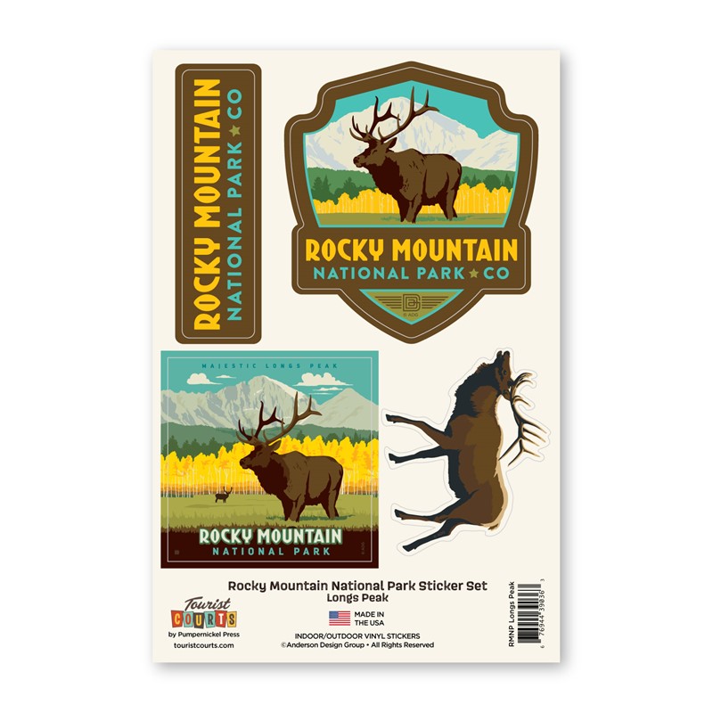 Rocky Mountain NP Longs Peak Sticker Set | American Made