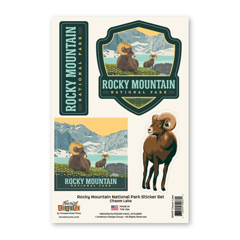 Rocky Mountain NP Chasm Lake Sticker Set | American Made