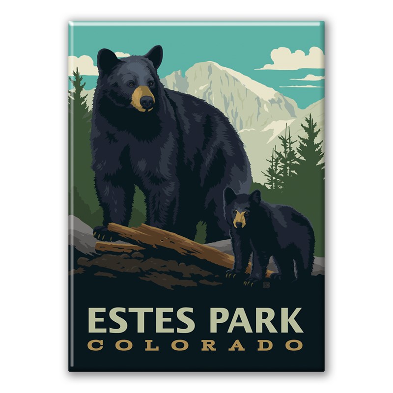 Estes Park CO Black Bear Magnet | American Made Magnet