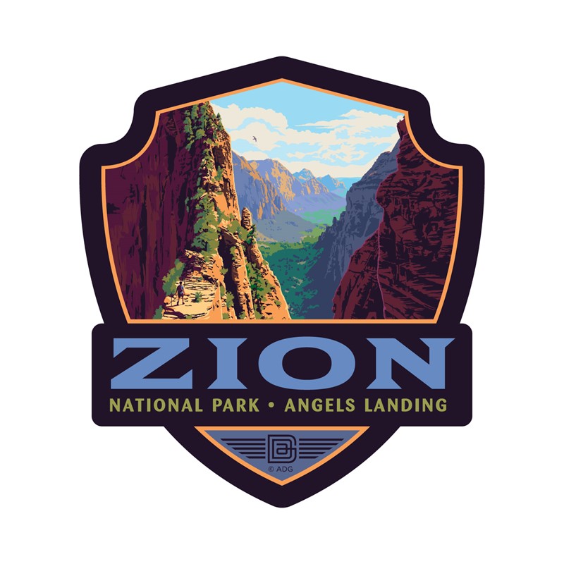 Zion NP Ascent to Angels Landing Emblem Sticker | Made in the USA