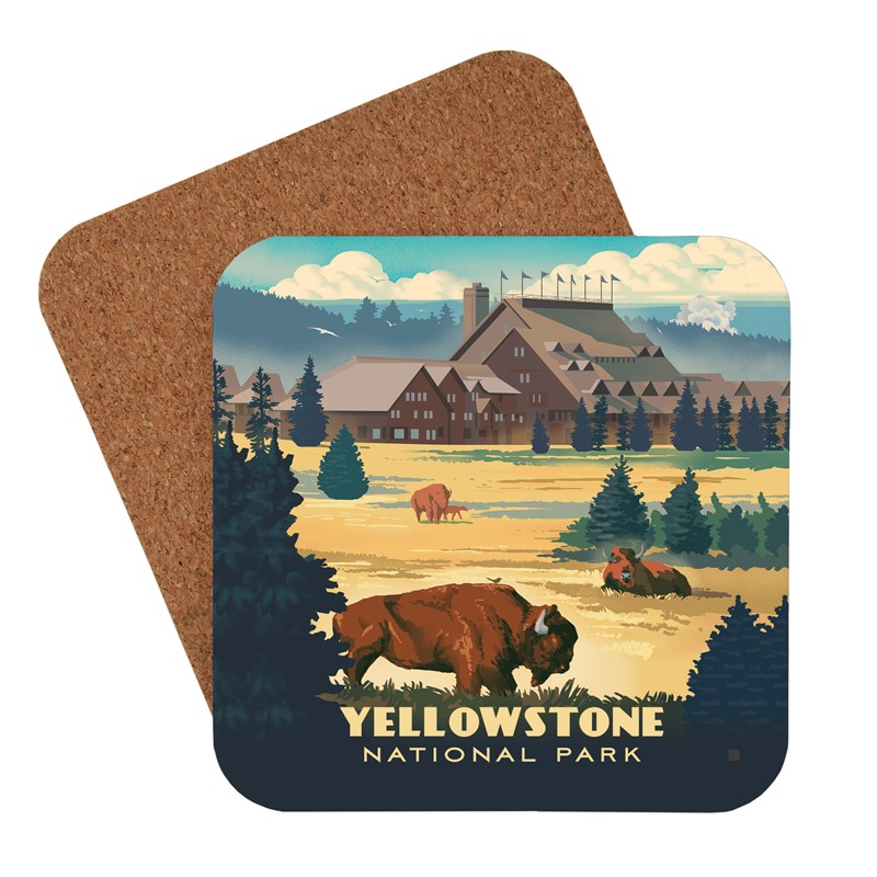 Yellowstone NP Old Faithful Inn Coaster| USA Made
