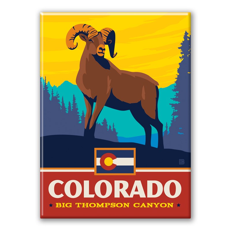 Colorado Big Thompson Canyon State Pride Magnet | Metal Magnet