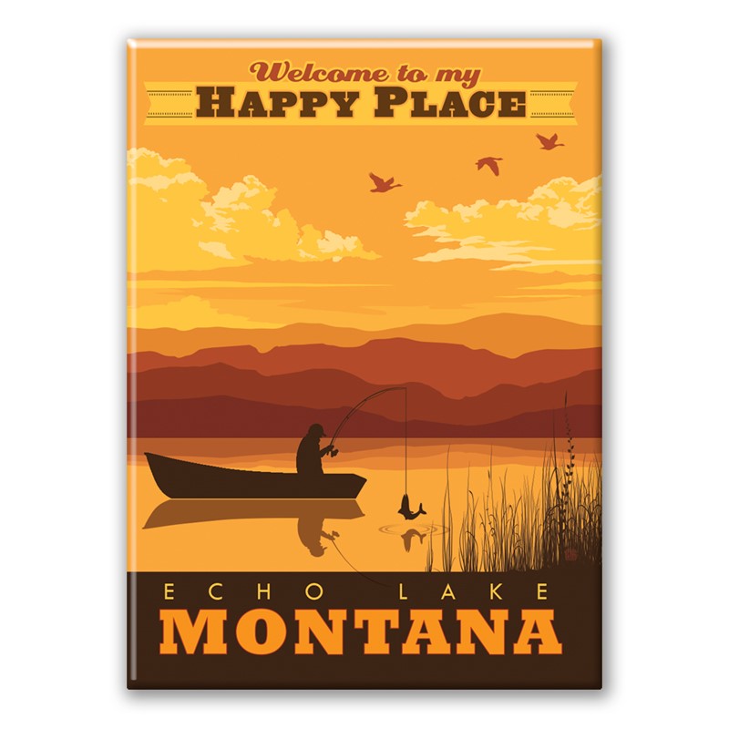 Echo Lake Happy Place Montana Magnet | Metal Magnet