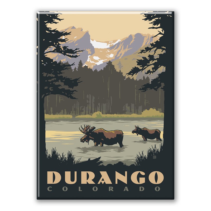 Durango CO Water Moose Magnet | American Made