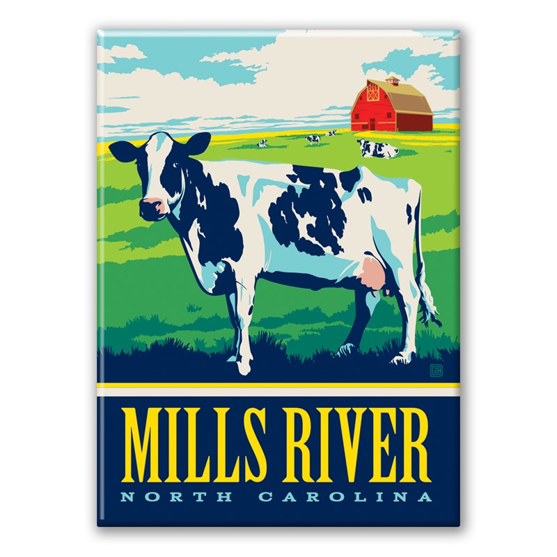 Mills River NC Cow Magnet | American Made