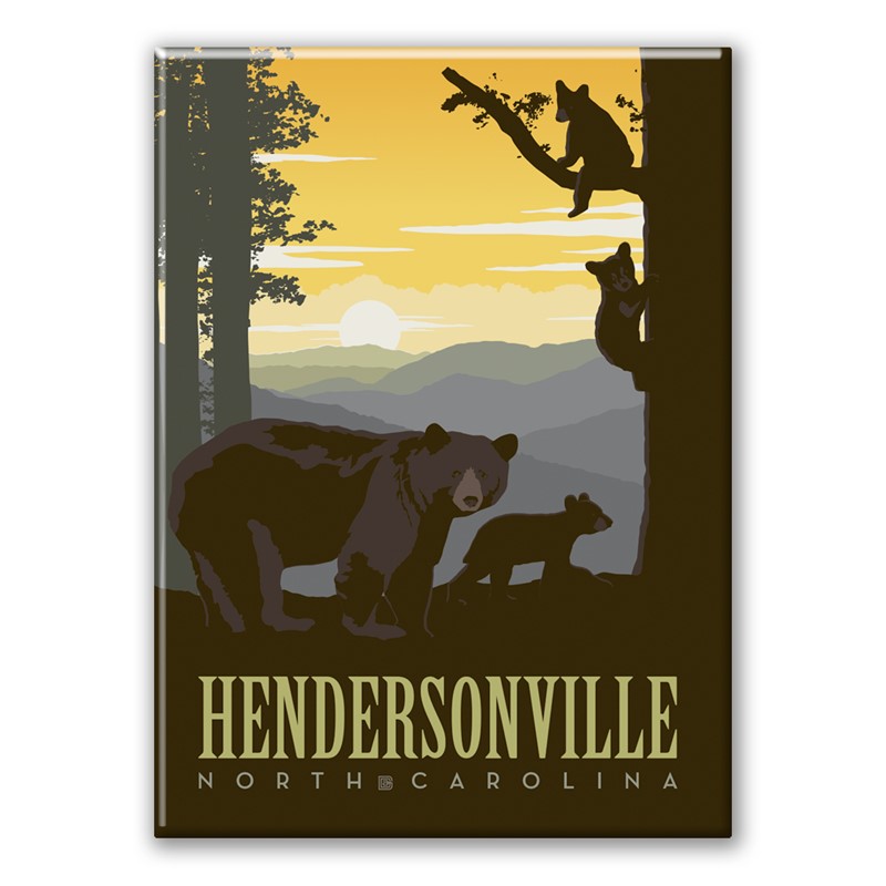 Hendersonville NC Bear Family Magnet | American Made