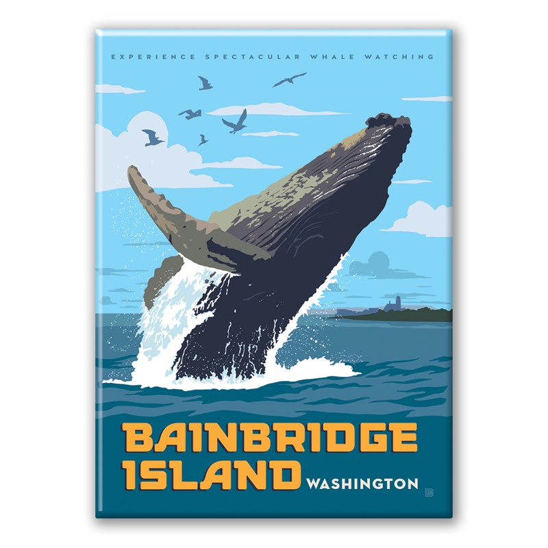 WA Bainbridge Island Whale Watching Magnet | American Made