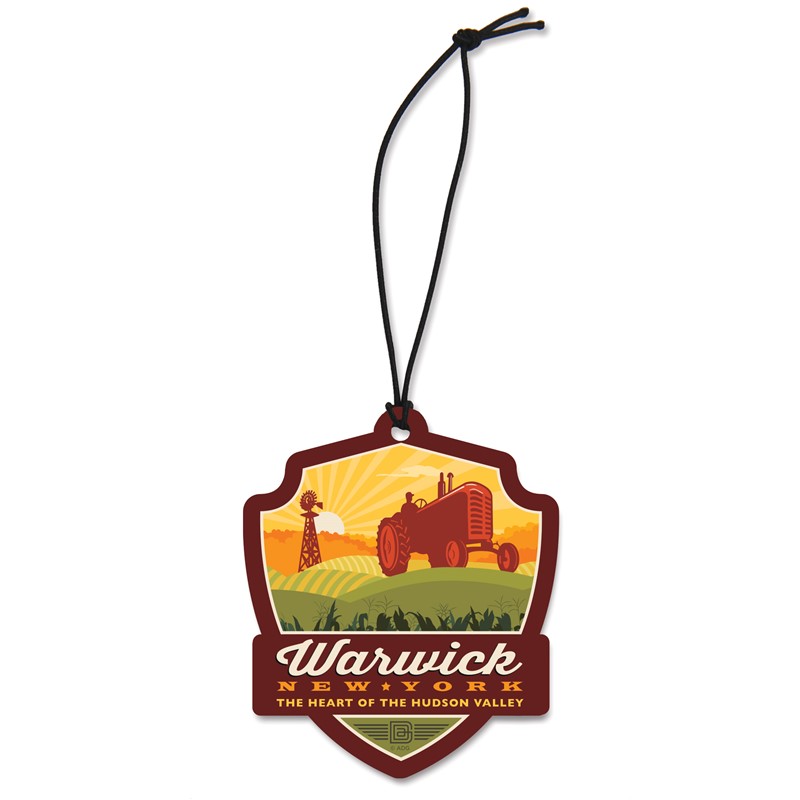 Warwick NY Tractor Emblem Wood Ornament | American Made