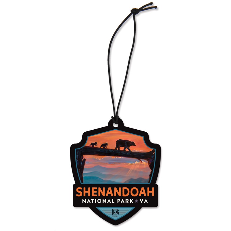 Shenandoah NP Bear Crossing Emblem Wood Ornament | American Made