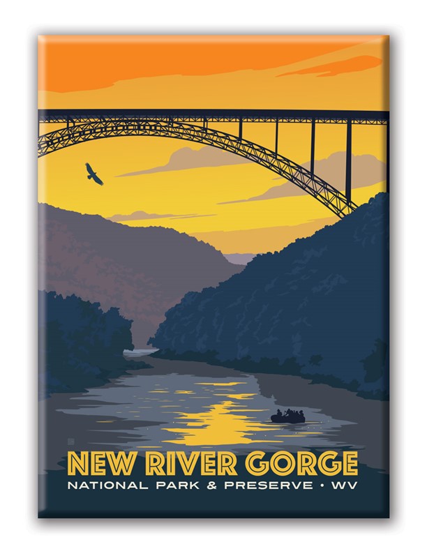 New River Gorge NP and Preserve Sunset Magnet| American Made
