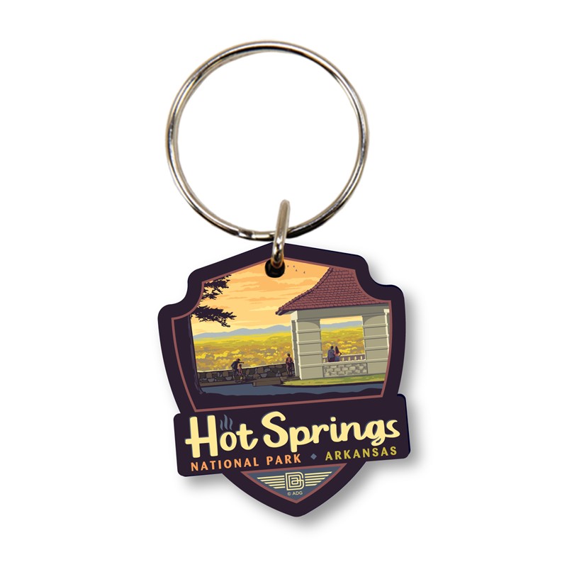 Hot Springs NP Outlook Emblem Wood Key Ring | American Made