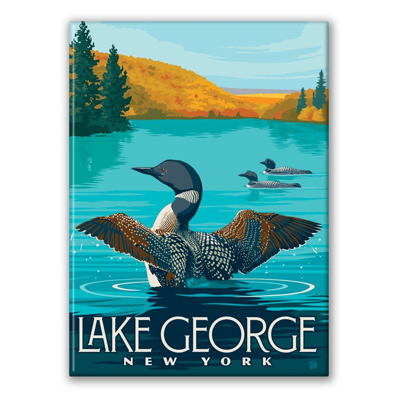 Lake George Loon Magnet| Metal Magnet