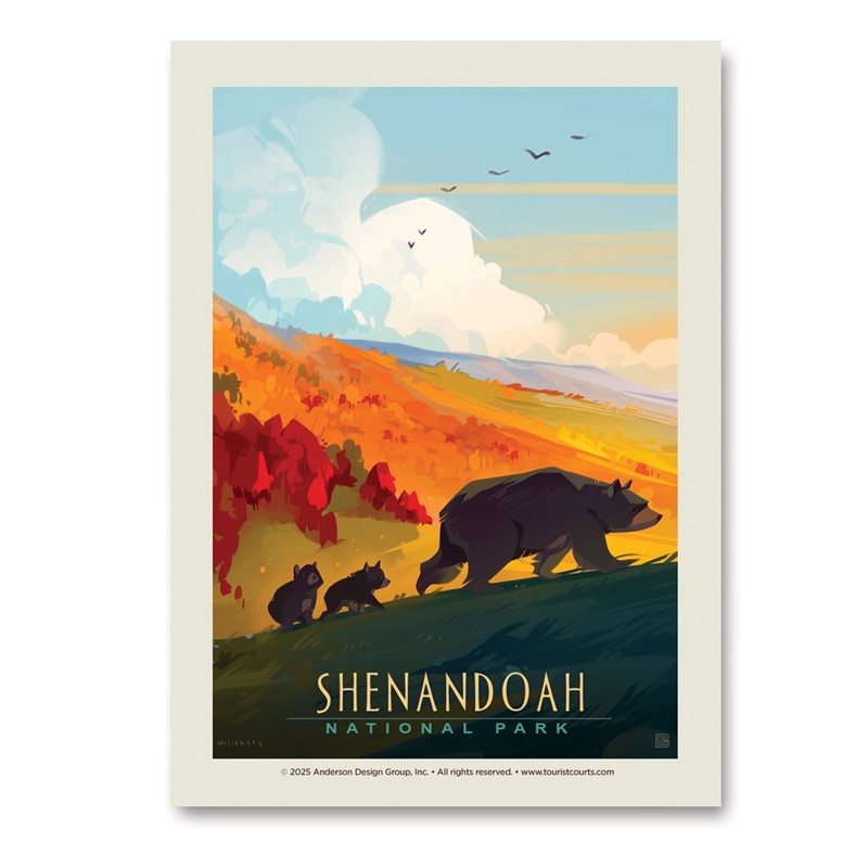Shenandoah NP Mama Bear & Cubs| Vertical Sticker