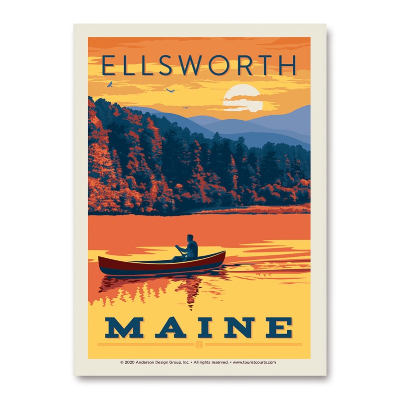 Ellsworth Lobster Pattern Vertical Sticker| Made in USA