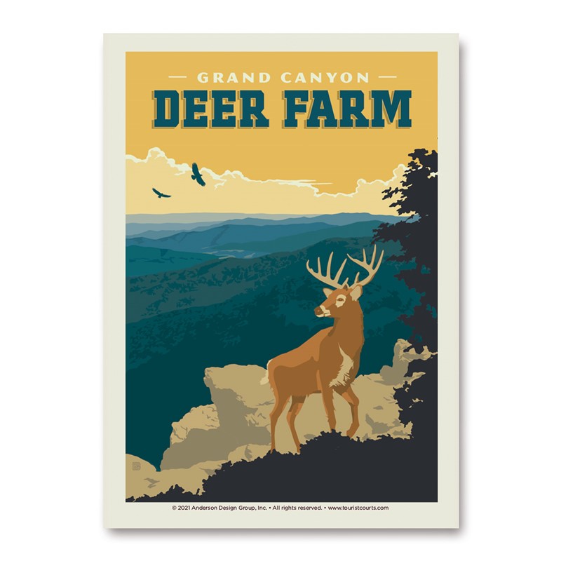 Grand Canyon Deer Farm Buck Cliff Vert Sticker| Made in USA