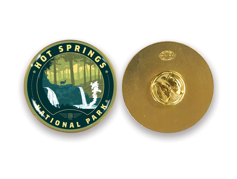 Hot Springs NP Quapaw Baths Circle Lapel Pin | American Made
