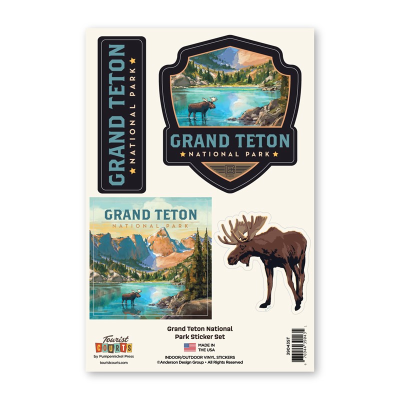 Grand Teton NP Moose Sticker Set | Made in America