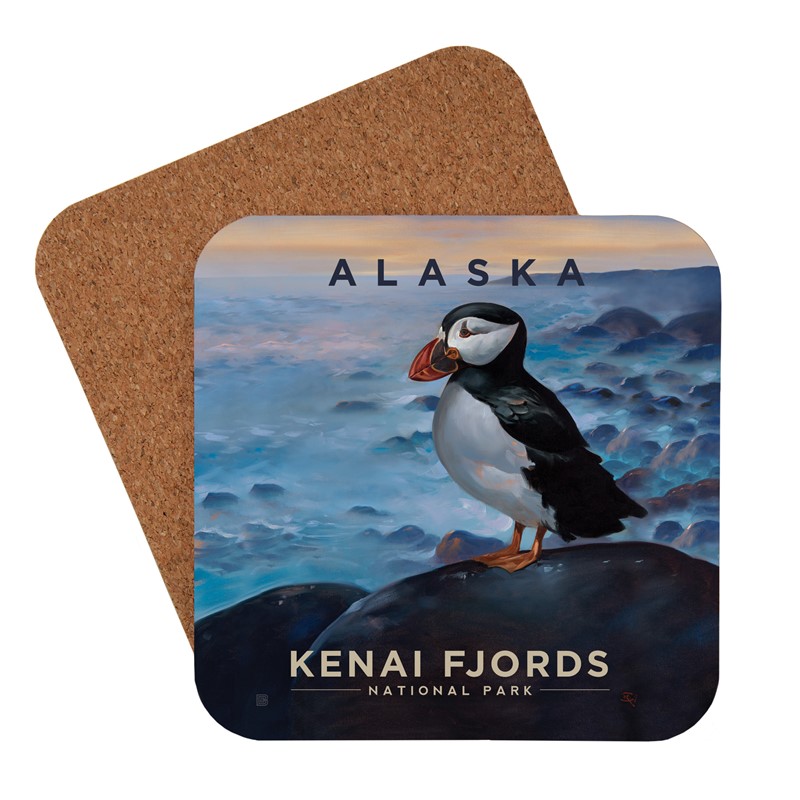 Kenai Fjords Puffin Coaster | Made in USA