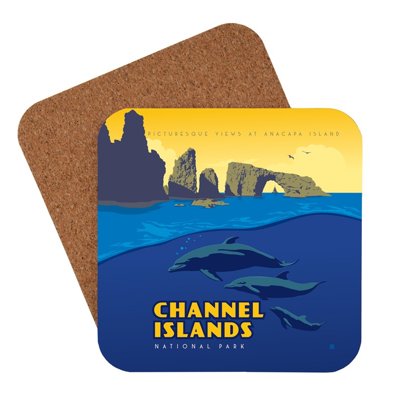 Channel Islands NP Dolphins | American Made Coaster