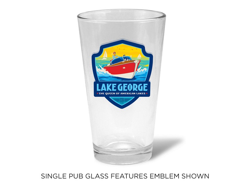 Lake George, NY Speedboat Emblem Pub | Made in the USA