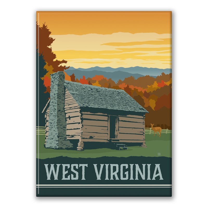 West Virginia Cabin | Metal Magnet
