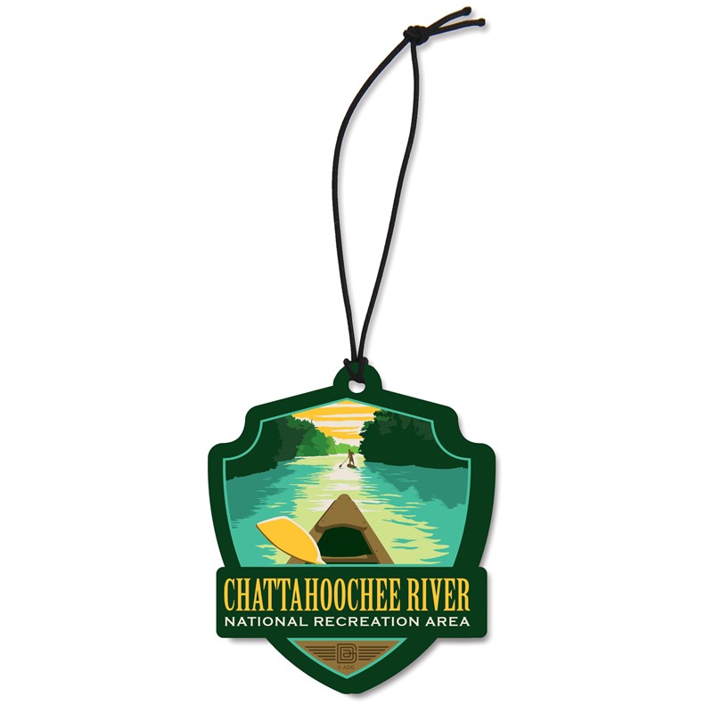 Chattahoochee River Georgia Emblem Wood Ornament | American Made
