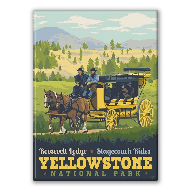 Yellowstone NP Stagecoach Adventure Magnet | Made in the USA