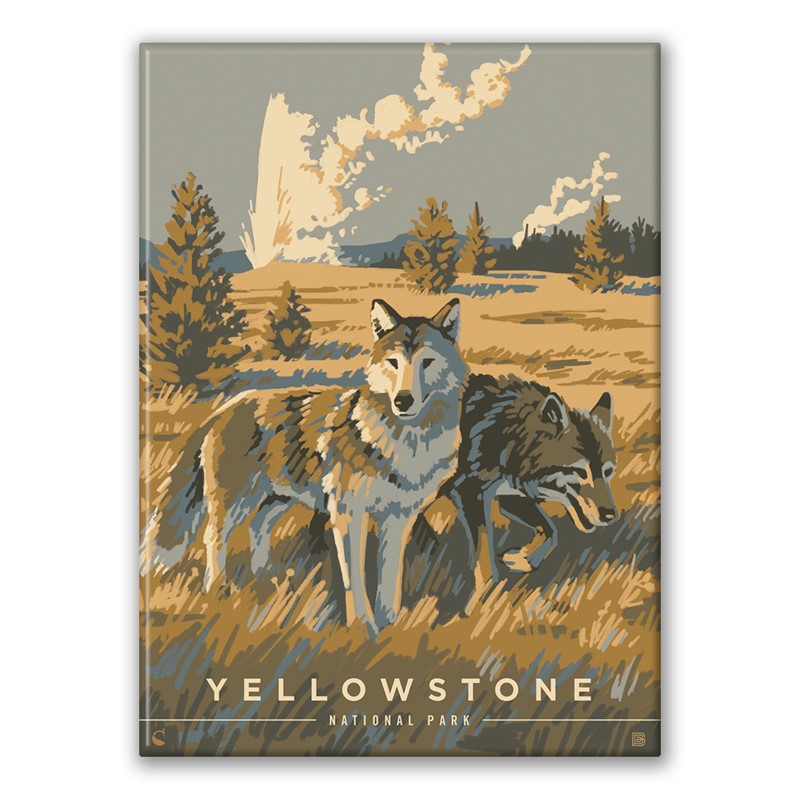 Yellowstone NP Art Deco Design Magnet| Made in the USA