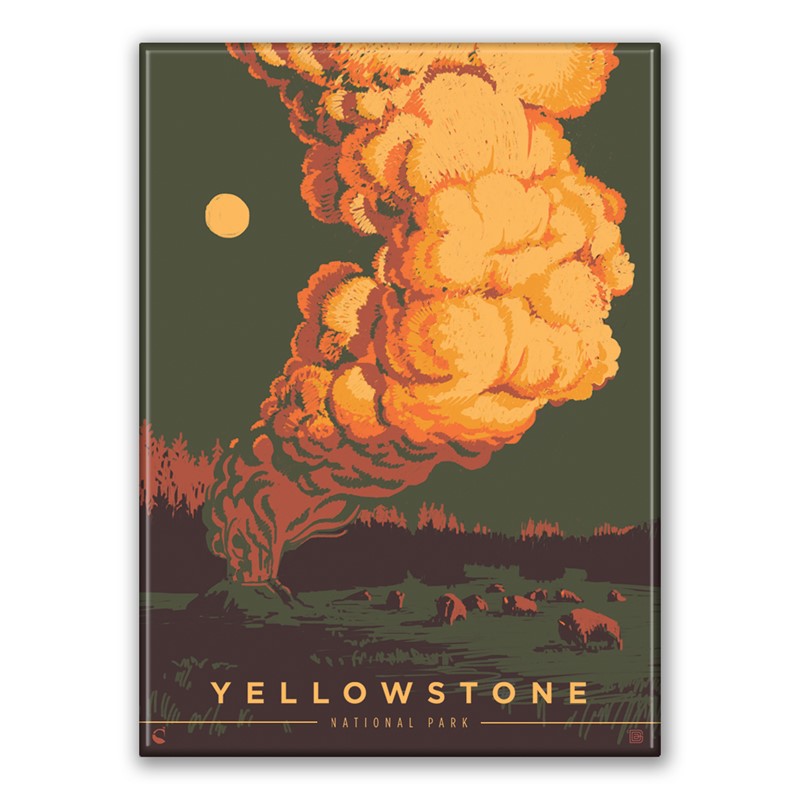 Yellowstone NP Pillar of Steam Magnet| Made in the USA