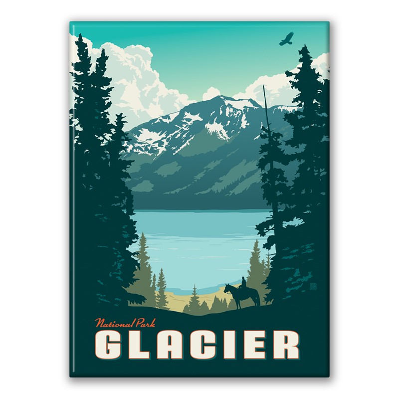 Glacier NP Horseback Rider Magnet| American Made