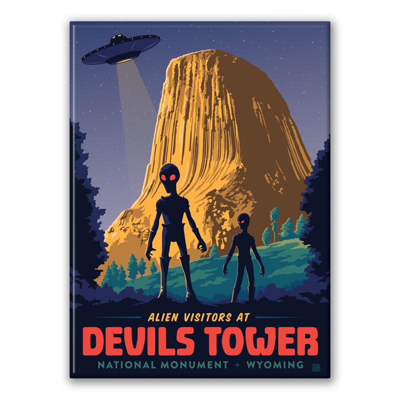 Devils Tower WY Alien Visitation Magnet | Made in the USA