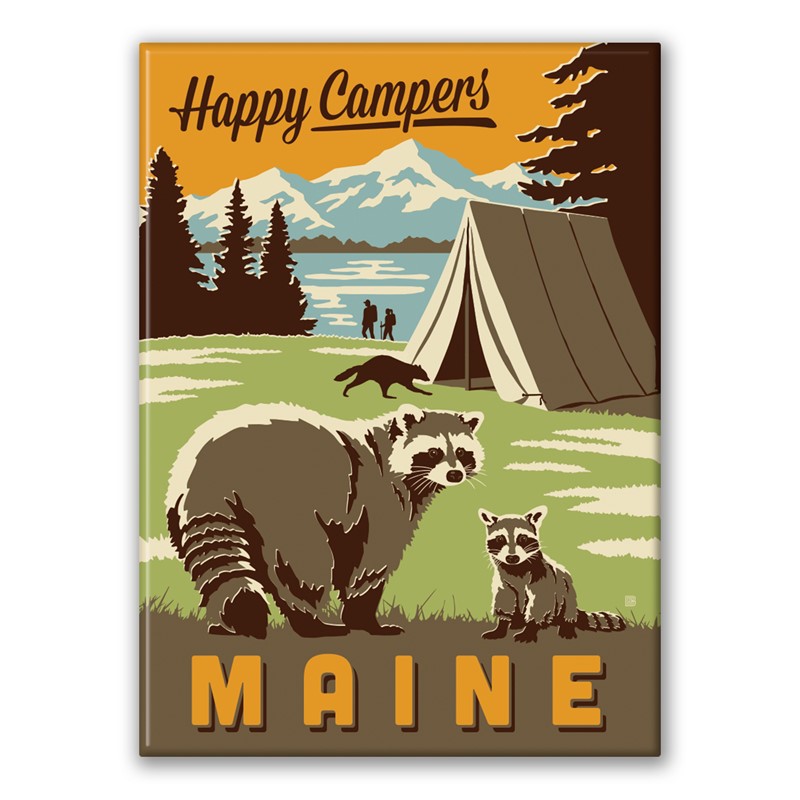 Maine Happy Campers Magnet | Maine themed magnets